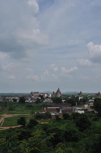 Monuments- Palaces and Temples of Orchha - Orchha, Madhya Pradesh, India- August 20, 2012: Chaturbhuj temple View from Laxmi Temple, Orchha, Madhya Pradesh, India. by Anil