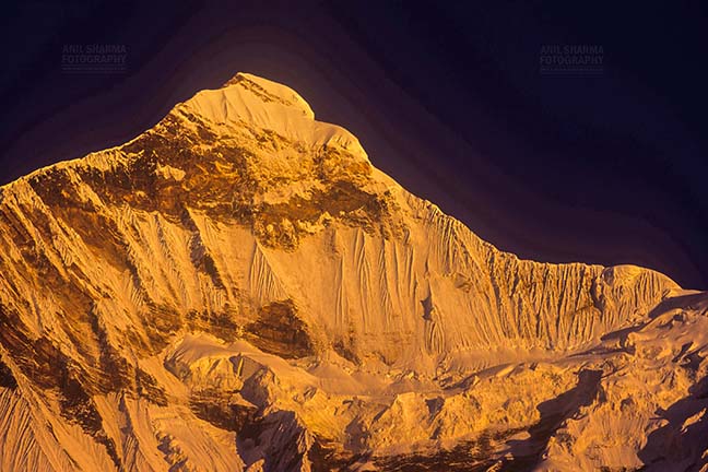 Mountains- Nanda Devi East (India) - Snow covered Golden Nanda Devi East in Kumaon Himalalyas in Uttarakhand, India. by Anil