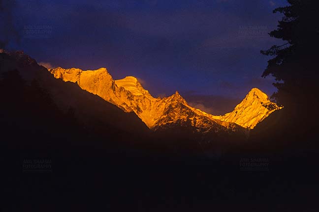 Mountains- Sudarshan Peak (India) - Golden Sudarshan Peak in Garhwal Himalayas in Uttarakhand, India. by Anil