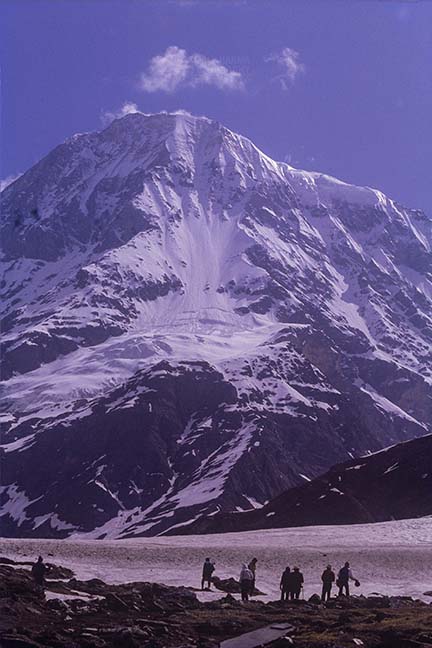 Mountains- Pindari Glacier (India) - Tourists at Pindari Glacier in Garhwal Himalayas, Uttarakhand, India.. by Anil