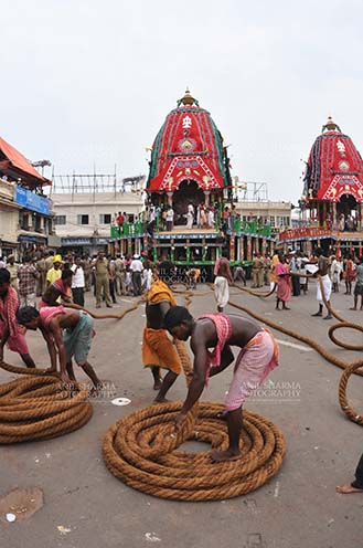 Festivals- Jagannath Rath Yatra (Odisha) - Preparation for the Lord Jagannath Rath Yatra at Puri, Odisha, India. by Anil