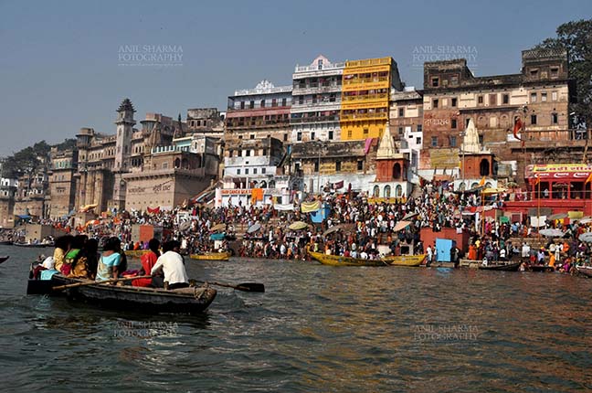 Travel- Varanasi the city of light (India) - Large number of devotees and tourists at Munshi Ghat at Varanasi, Uttar Pradesh, India.

Varanasi is the second oldest city in the world, situated at the bank of holy river Ganges in Uttar Pradesh, India. It is also known as “The city of Light” by Hindu by Anil