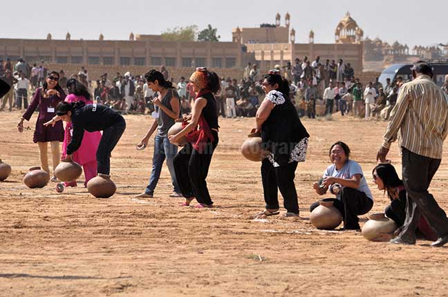 Festivals- Jaisalmer Desert Festival, Rajasthan - Women's Matkaa race at Jaisalmer desert fair by Anil
