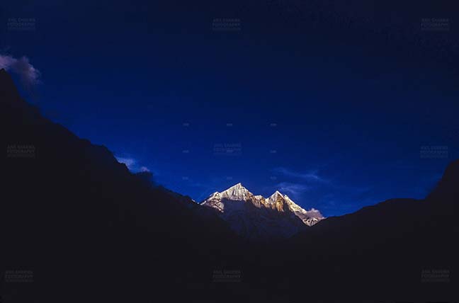 Mountains- Bhagirathi Peak (India) - Snow Covered Bhagirathi Peak in Garhwal Himalayas in Uttarakhand, India. by Anil