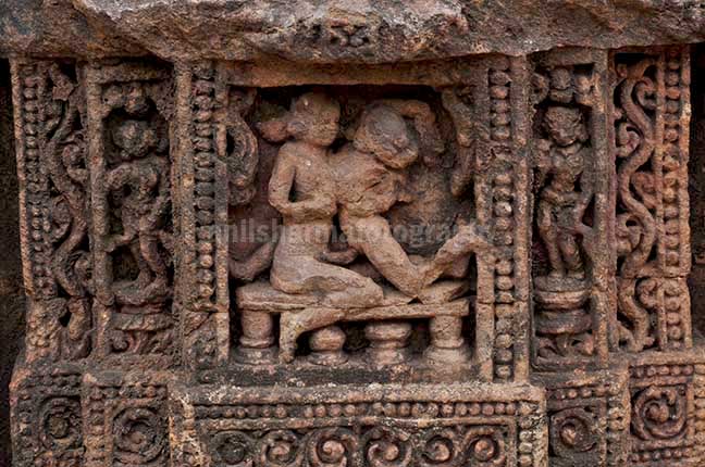 Monuments- Sun Temple Konark (Orissa) - Richly carved erotic sculptures at Konark Sun Temple a UNESCO world heritage site near Bhubaneswar, Orissa, India. by Anil