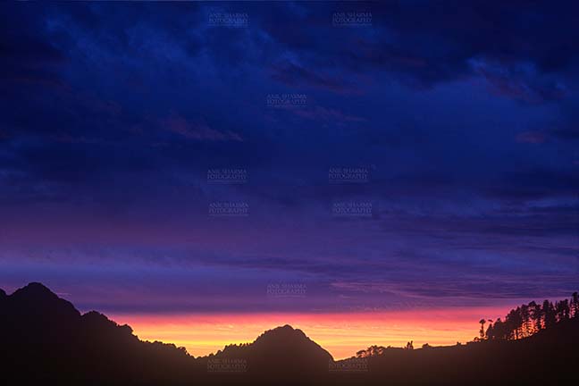 Clouds- Sky with Clouds (Mussoorie) - Sky with Clouds, Mussoorie, Uttarakhand, India- 14 December, 2006: Sunset view, dark blue color sky with clouds, at Mussoorie, Uttarakhand, India. by Anil