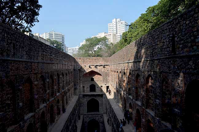 Monuments: Agrasen ki Baoli or Stepwell at New Delhi - The picture of historic “Agrasen Ki Baoli” (Baoli means step well) at Hailey Road, Connaught Place, New Delhi, India. by Anil