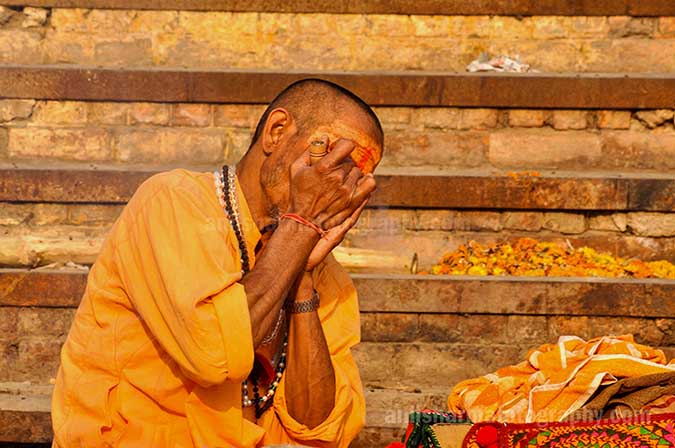 Culture- Naga Sadhu\u2019s (India) - A Naga Sadhu injoying claypipe smoking at Varanasi Ghat. by Anil