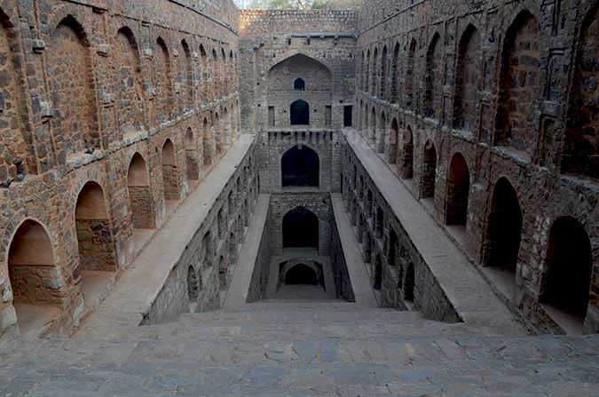 Monuments: Agrasen ki Baoli or Stepwell, New Delhi - The picture of historic “Agrasen Ki Baoli” (Baoli means step well) at Hailey Road, Connaught Place, New Delhi, India. by Anil