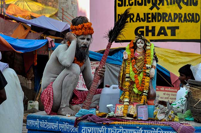 Culture- Naga Sadhu\u2019s (India) - A Naga Sadhu performing puja at Dr. Rajinder Prashad Ghat, Varanasi. by Anil