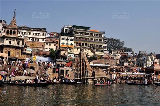 Travel- Varanasi the city of light (India) - Manikarnika Ghats is the main Traditional Hindu cremation place where Hindus bodies are cremated at Varanasi, Uttar Pradesh, India.