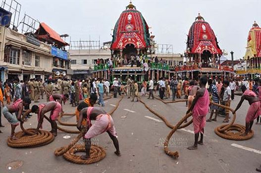 Preparation for the Lord Jagannath Rath Yatra at Puri, Odisha, India.