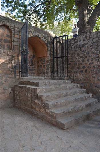 Monuments: Agrasen ki Baoli or Stepwell at New Delhi - The entrance of Agrasen Ki Baoil is on a small road which connects Hailey Road near Connaught Place, New Delhi, India.