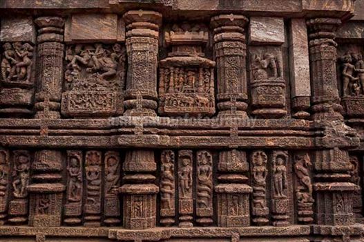 Monuments- Sun Temple Konark (Orissa) - One of the highly ornate carved wheels of Sun temple at Konark, Orissa, India.