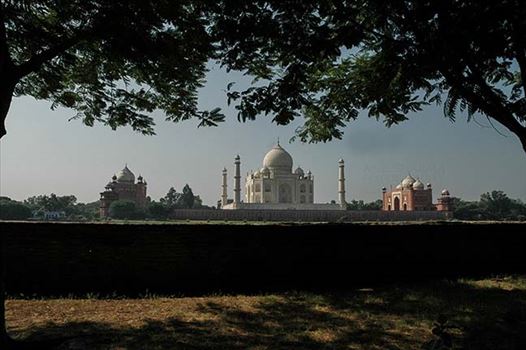 The Panoramic view of Taj Mahal at Agra, Uttar Pradesh, India.
